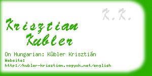 krisztian kubler business card